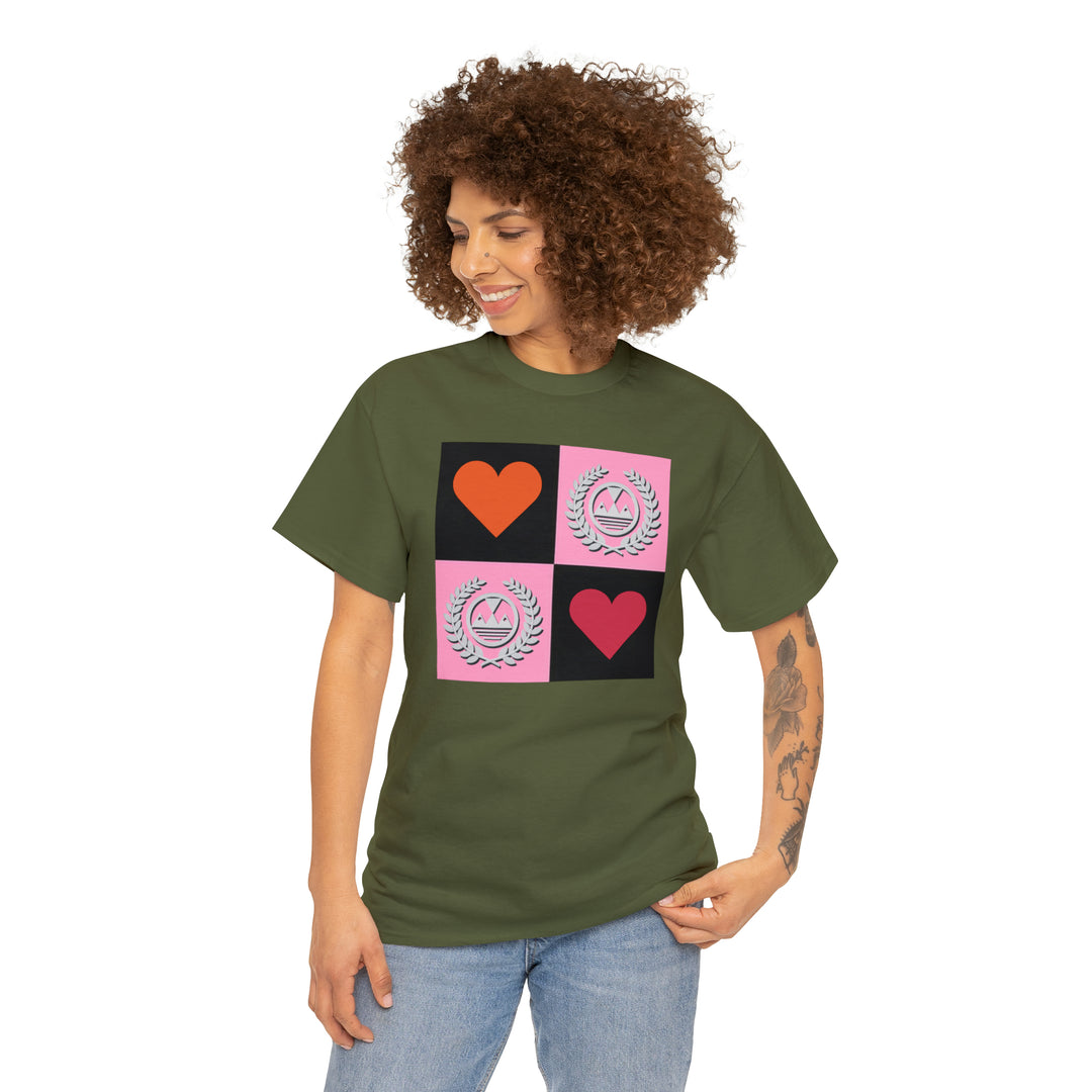 ECELUGICH Unisex Heavy Cotton Tee Box Hearts