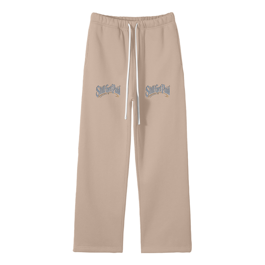 Unisex Solid Color Fleece Straight Leg Pants
