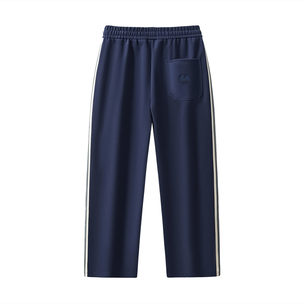 Contrast Side-Stripe Straight-Leg  Pants