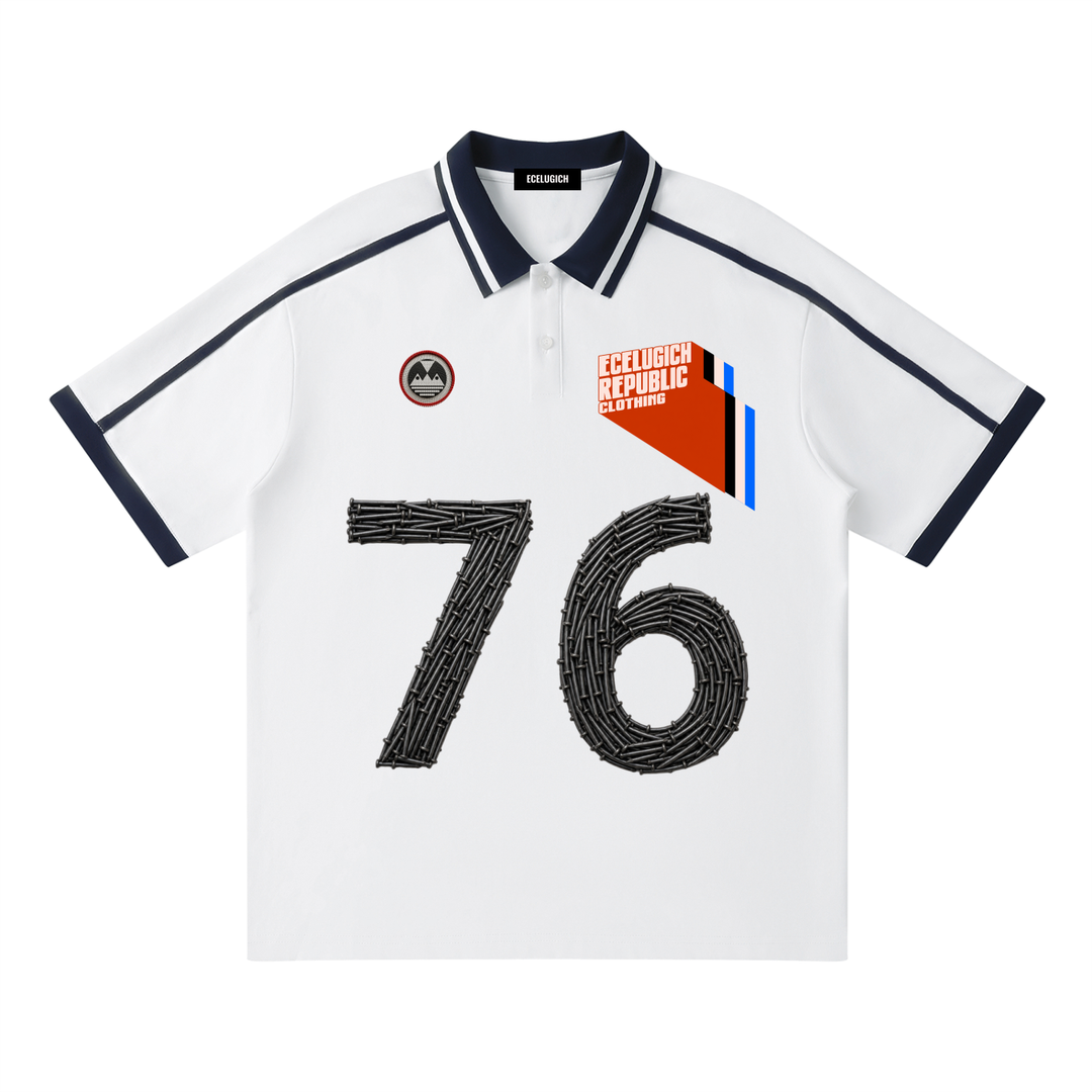 Unisex Contrast Piping Polo Shirt