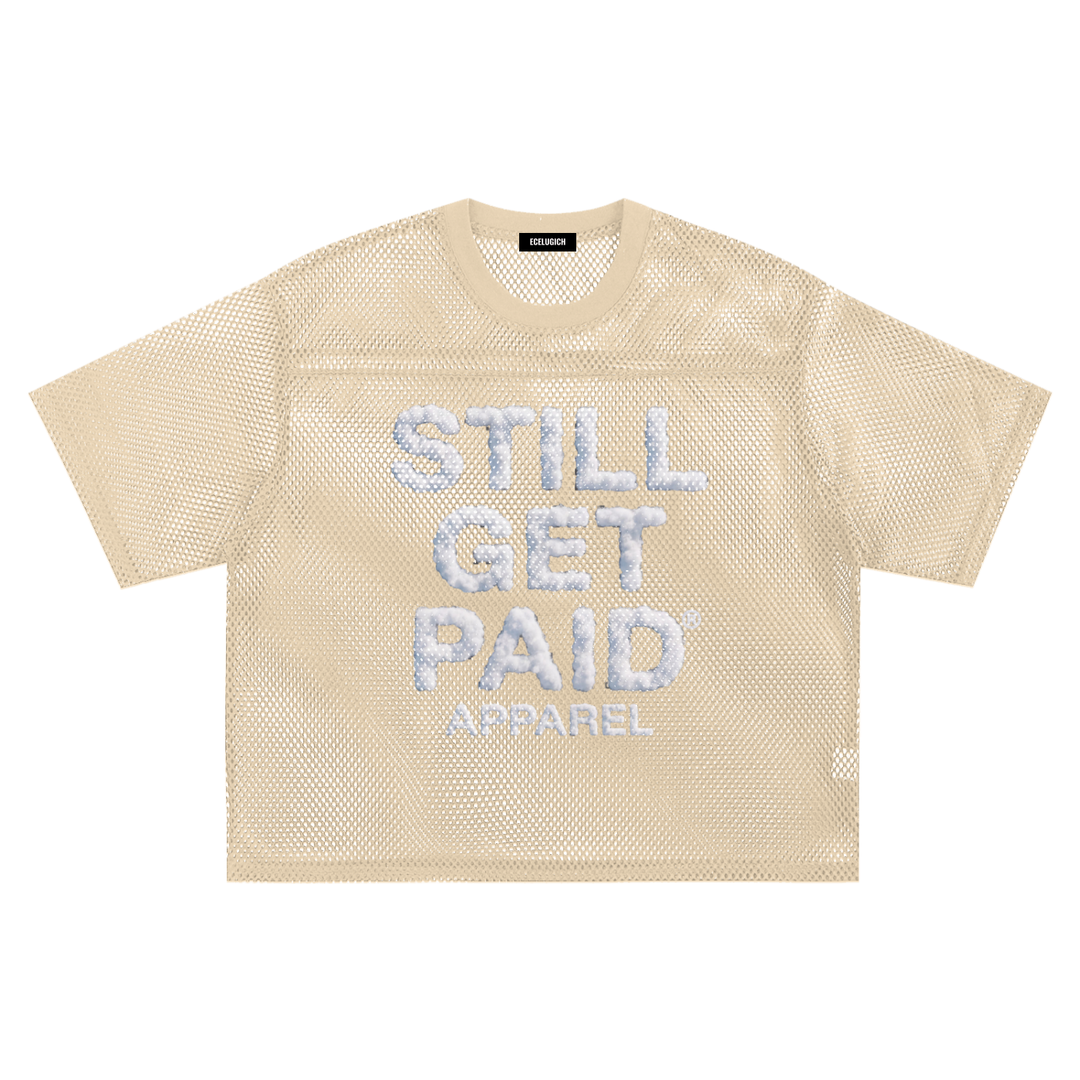See-through Boxy Net  Cloud Stacked T-Shirt