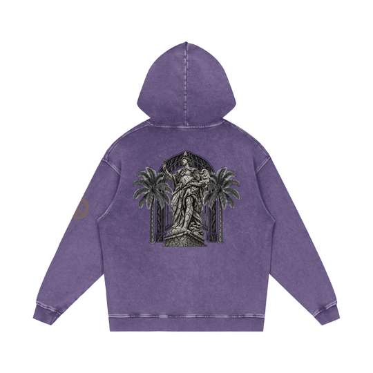 Snow Washed Loose Cotton Hoodie