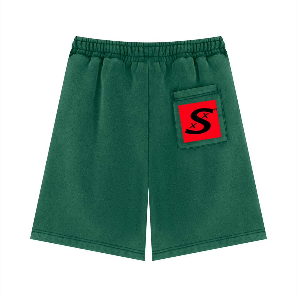 Unisex Vintage Wash Fleece Stacked Shorts