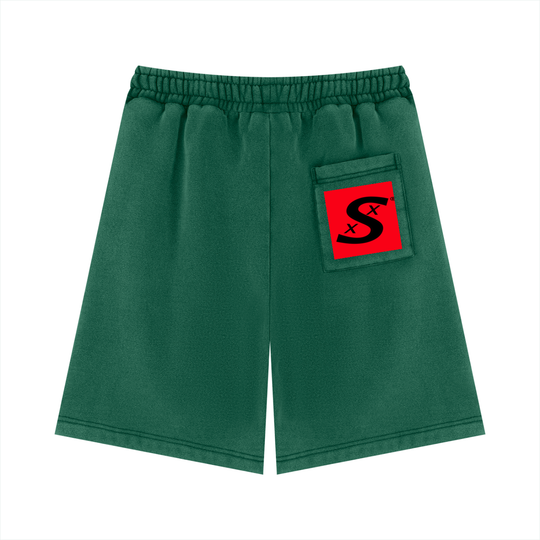 Unisex Vintage Wash Fleece Stacked Shorts