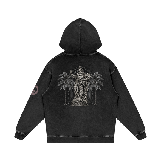 Snow Washed Loose Cotton Hoodie