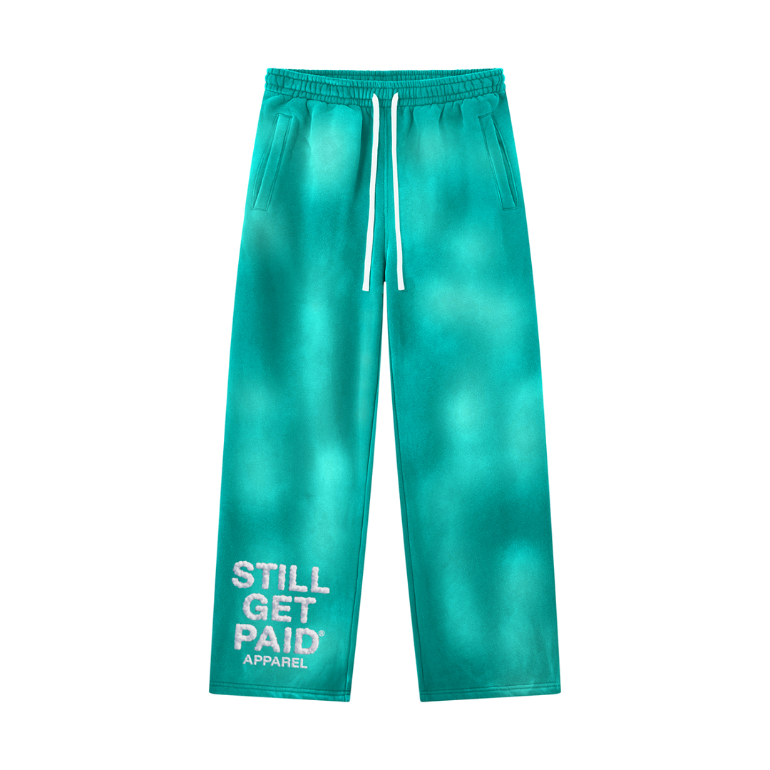 Unisex Sunfade Wide Leg Fleece Cloud Stacked Sweatpants