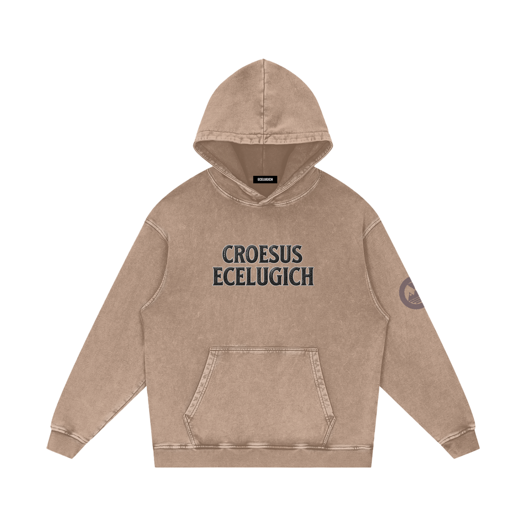 Snow Washed Loose Cotton Hoodie