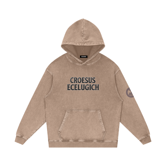 Snow Washed Loose Cotton Hoodie