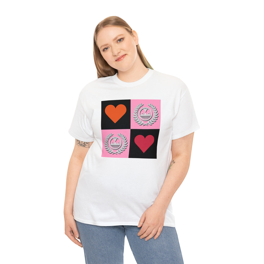ECELUGICH Unisex Heavy Cotton Tee Box Hearts