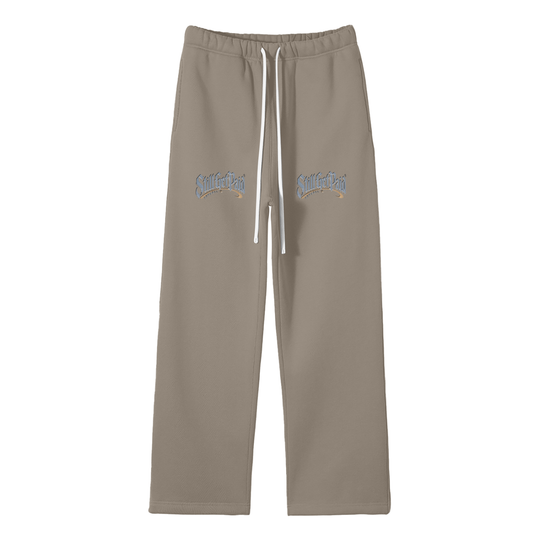 Unisex Solid Color Fleece Straight Leg Pants
