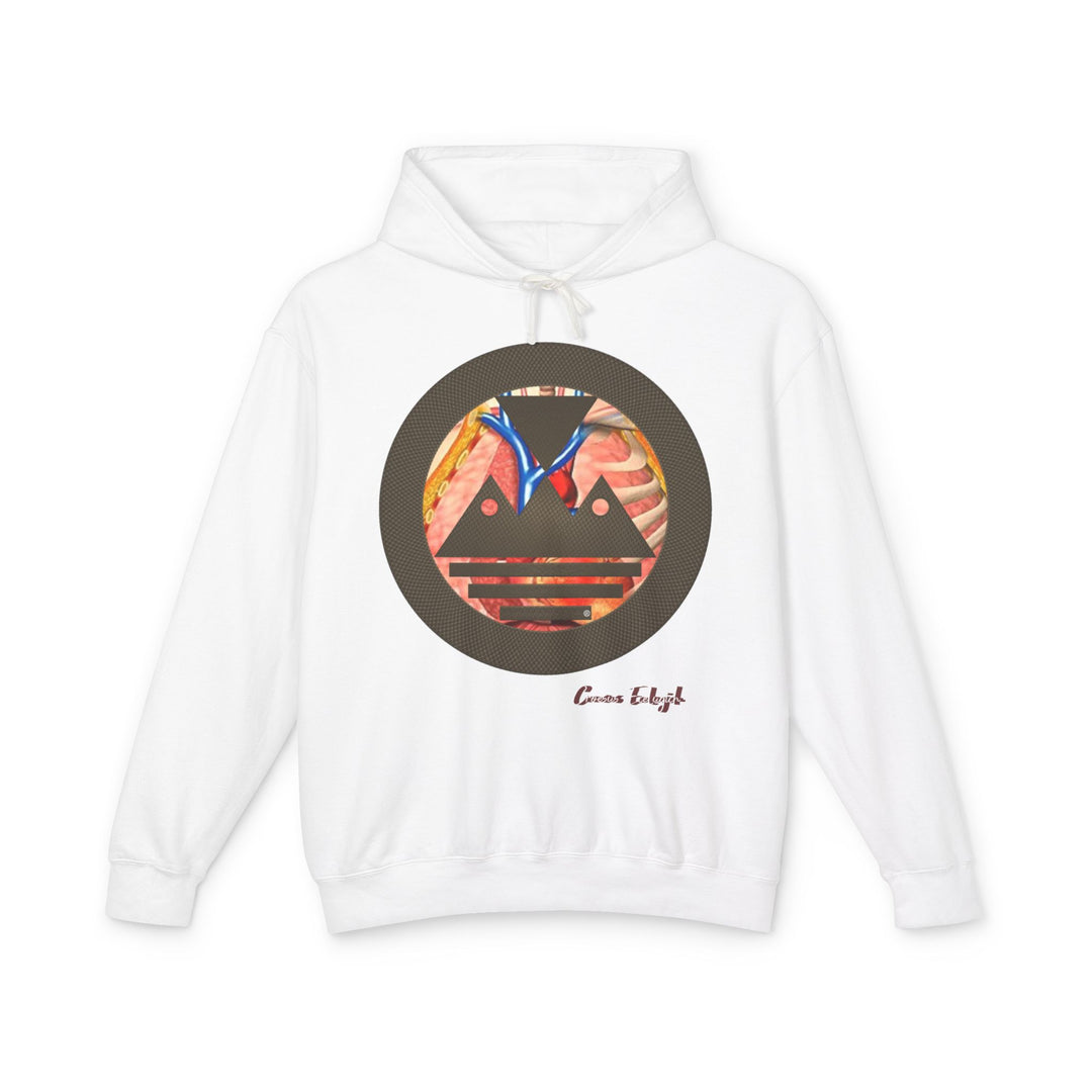 ECELUGICH® Logo Beating Heart Walbaum Fraktur Cozy Unisex Lightweight Hooded Sweatshirt with Retro Typography