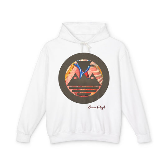 ECELUGICH® Logo Beating Heart Walbaum Fraktur Cozy Unisex Lightweight Hooded Sweatshirt with Retro Typography