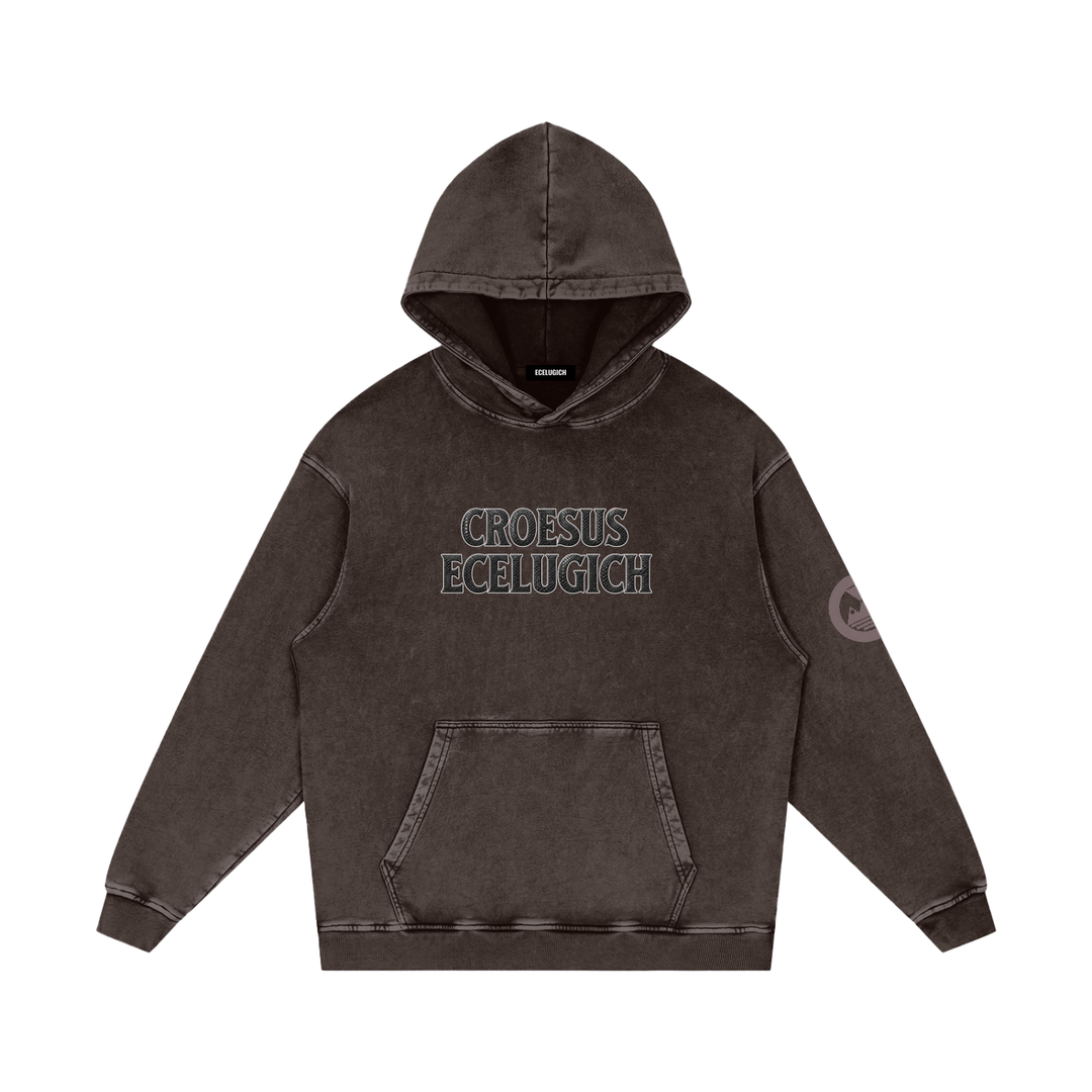 Snow Washed Loose Cotton Hoodie