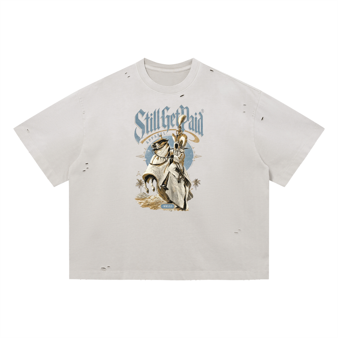 Vintage Washed Distressed Boxy Oversized T-Shirt