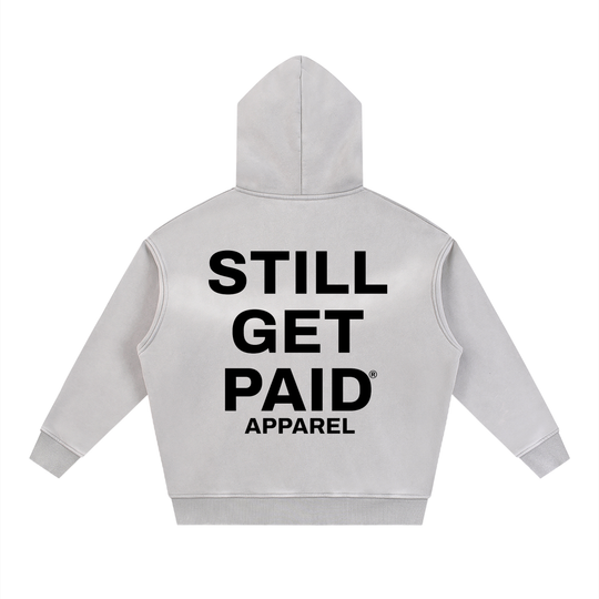 Sunfade Two-way Zipper Boxy Stacked Fleece Hoodie