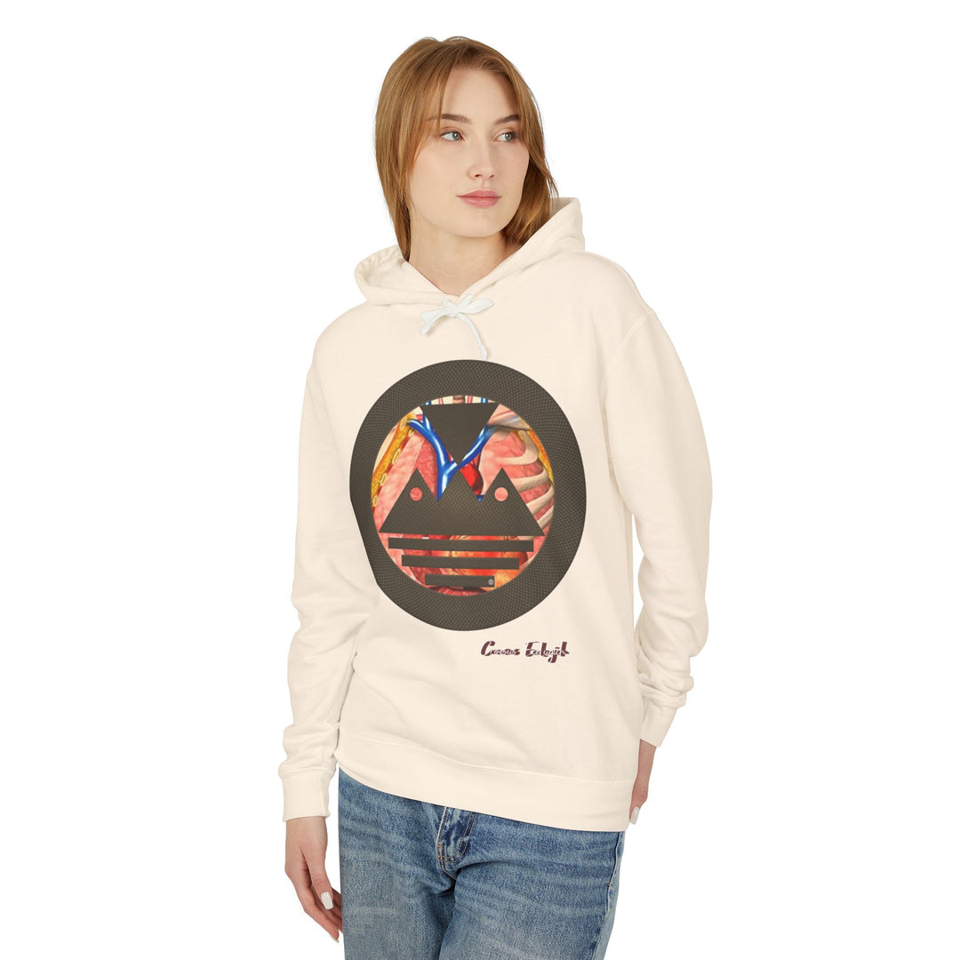 ECELUGICH® Logo Beating Heart Walbaum Fraktur Cozy Unisex Lightweight Hooded Sweatshirt with Retro Typography