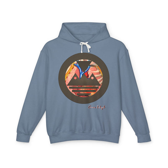ECELUGICH® Logo Beating Heart Walbaum Fraktur Cozy Unisex Lightweight Hooded Sweatshirt with Retro Typography