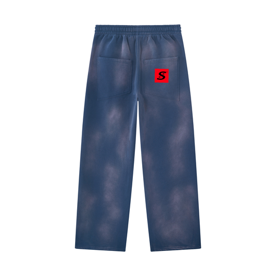 Unisex Sunfade Wide Leg Fleece Cloud Stacked Sweatpants