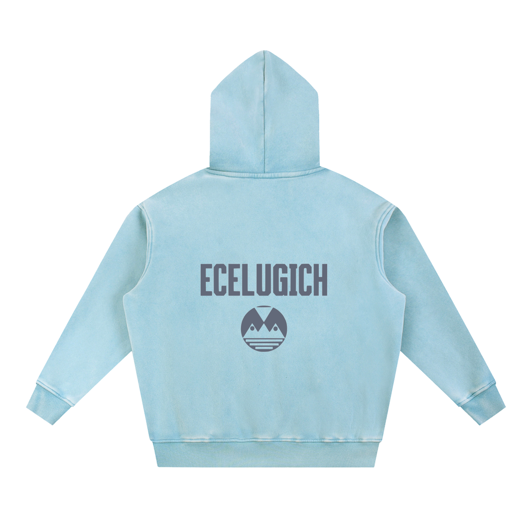 Snow Wash Fleece Oversize Hoodie
