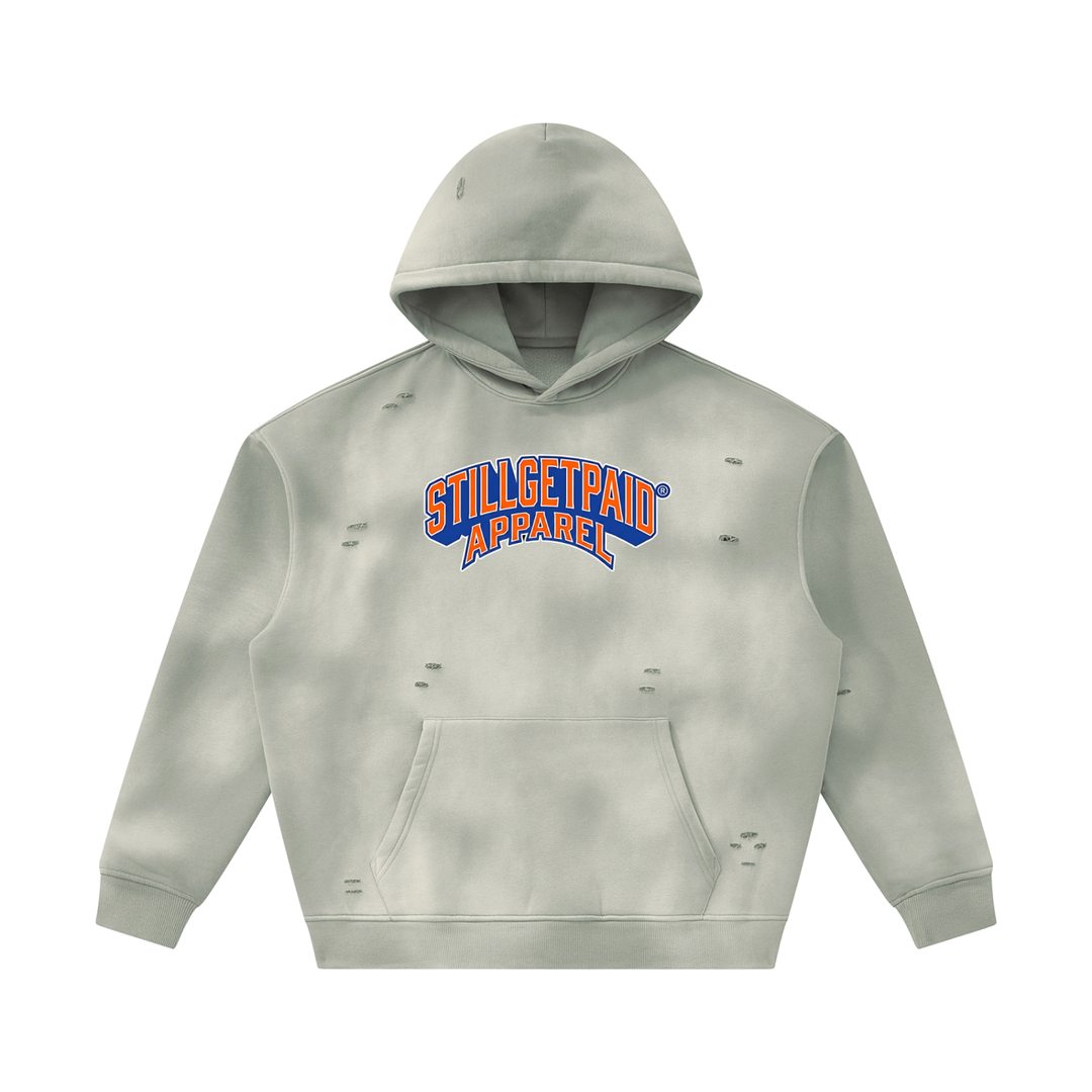 Unisex Sunfade Frayed Fleece Hoodie