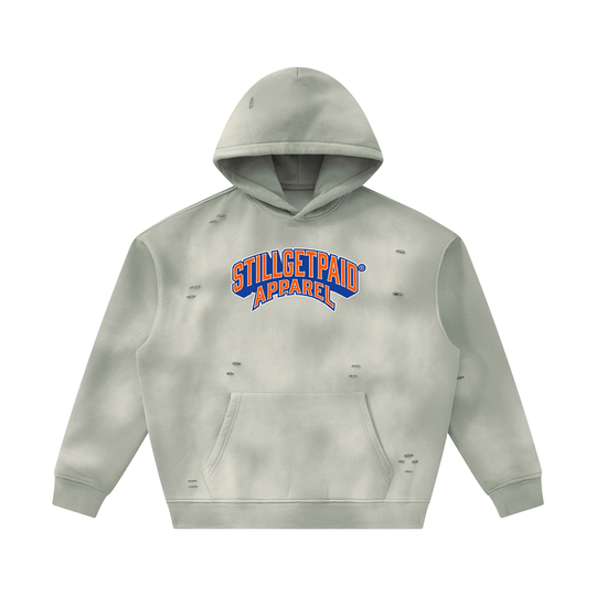 Unisex Sunfade Frayed Fleece Hoodie
