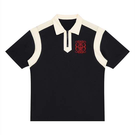 Unisex Color Block Quarter Zip Palazzo Albricci Perebrini  Polo Shirt