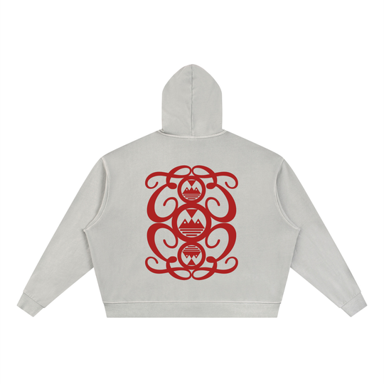 Palazzo Albricci Perebrini Unisex Vintage Wash Full Zip Boxy Hoodie