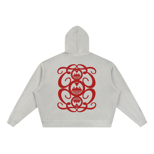 Unisex Vintage Wash Full Zip Boxy Palazzo Albricci Perebrini  Hoodie