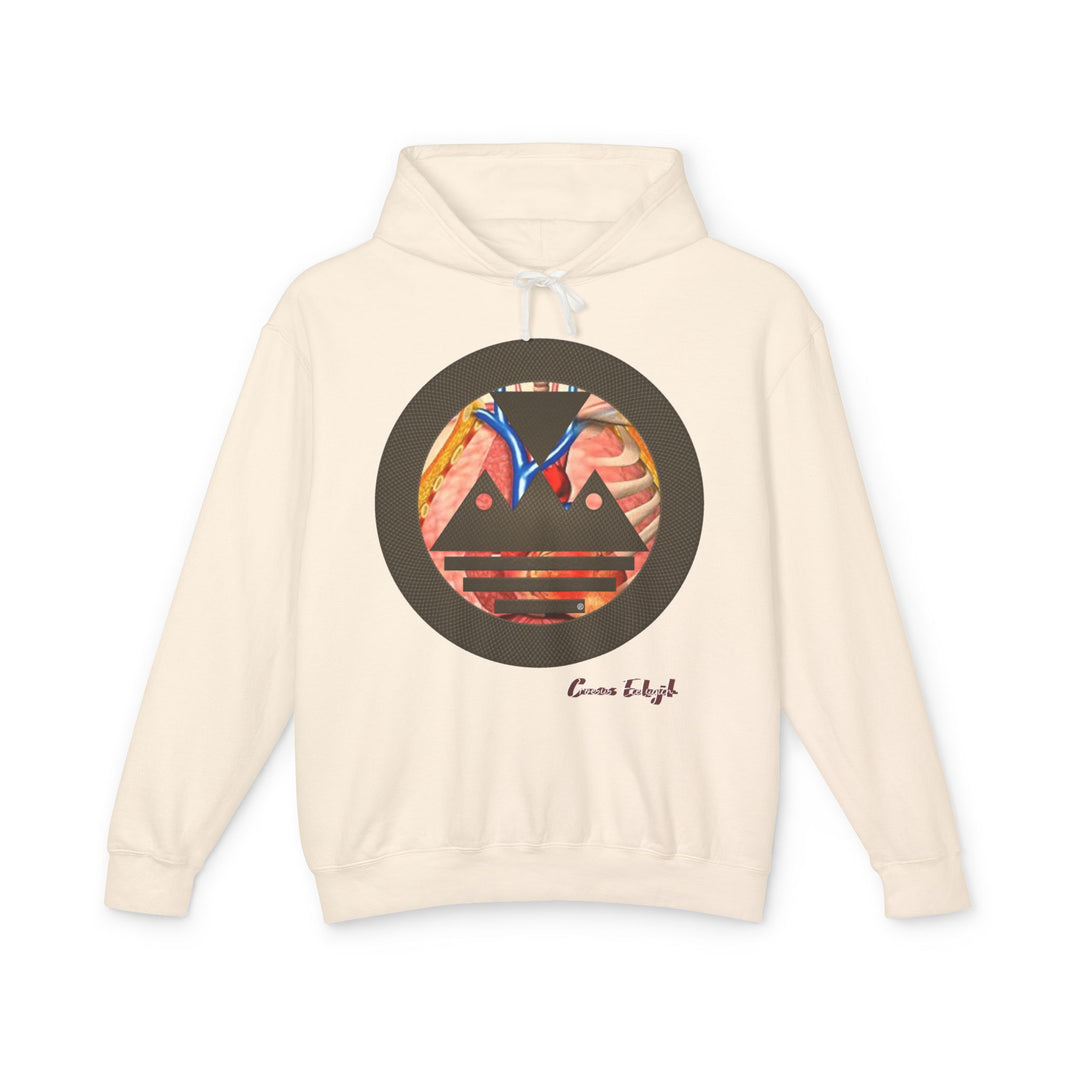 ECELUGICH® Logo Beating Heart Walbaum Fraktur Cozy Unisex Lightweight Hooded Sweatshirt with Retro Typography