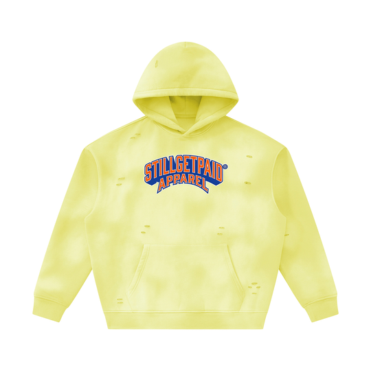 Unisex Sunfade Frayed Fleece Hoodie