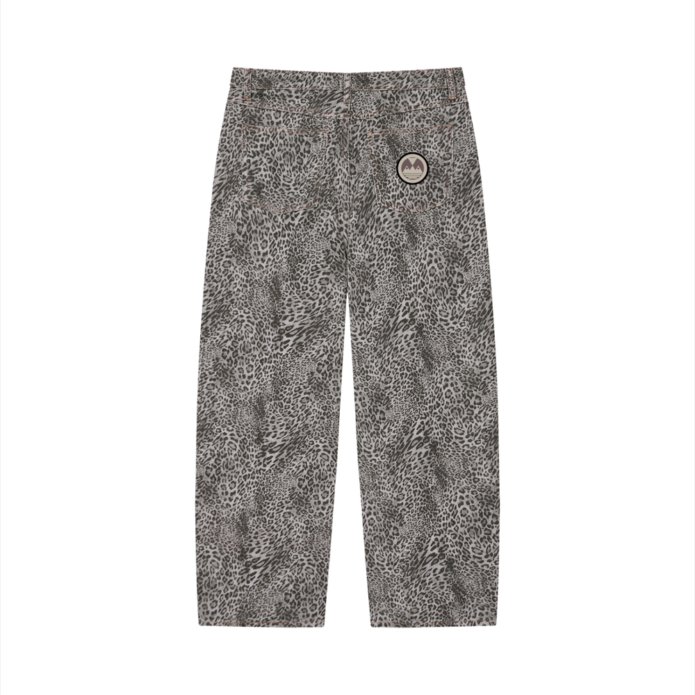 Unisex Vintage Wash Leopard Wide Leg Palazzo Albricci Perebrini Jeans