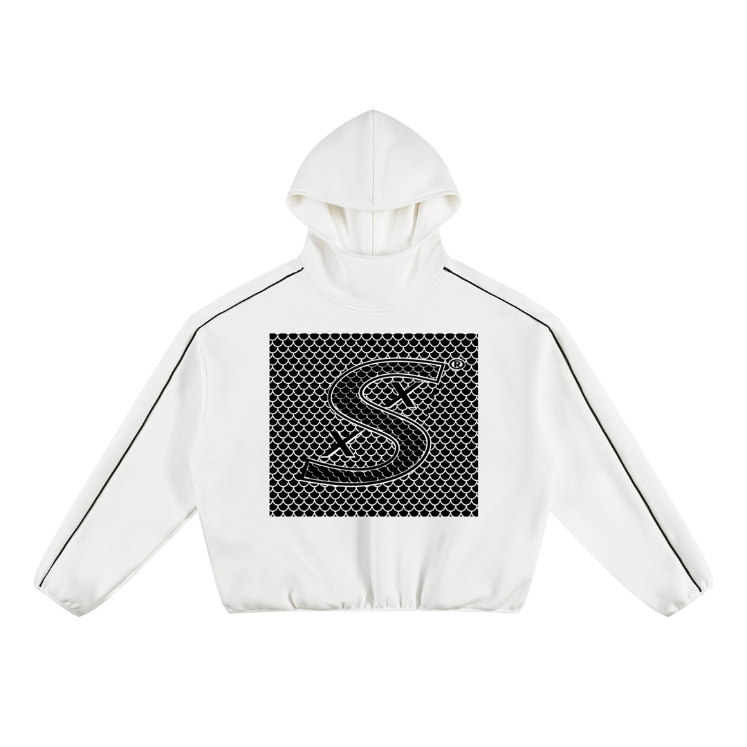 Unisex Boxy Piping Fleece Hoodie