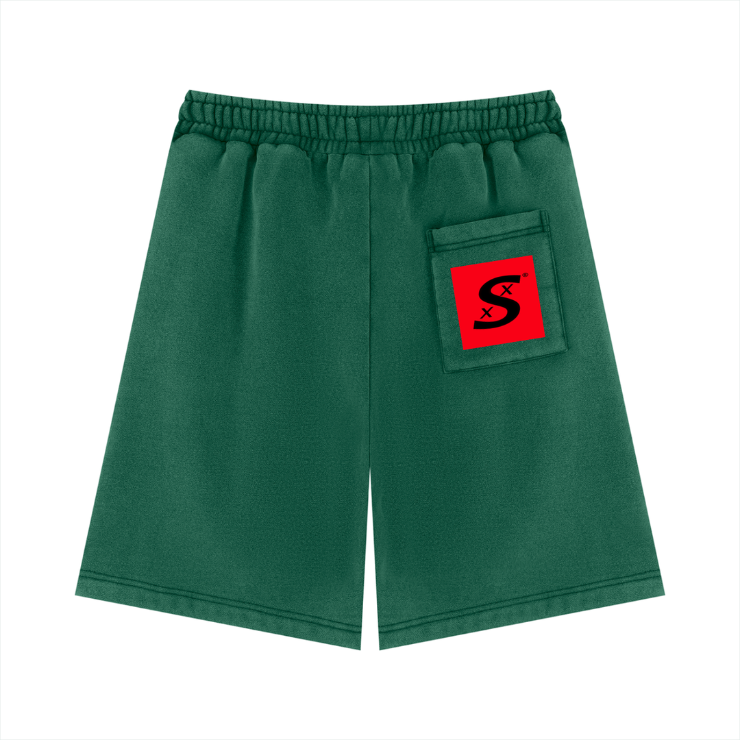 Unisex Vintage Wash Stacked Fleece Shorts