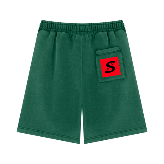 Unisex Vintage Wash Stacked Fleece Shorts