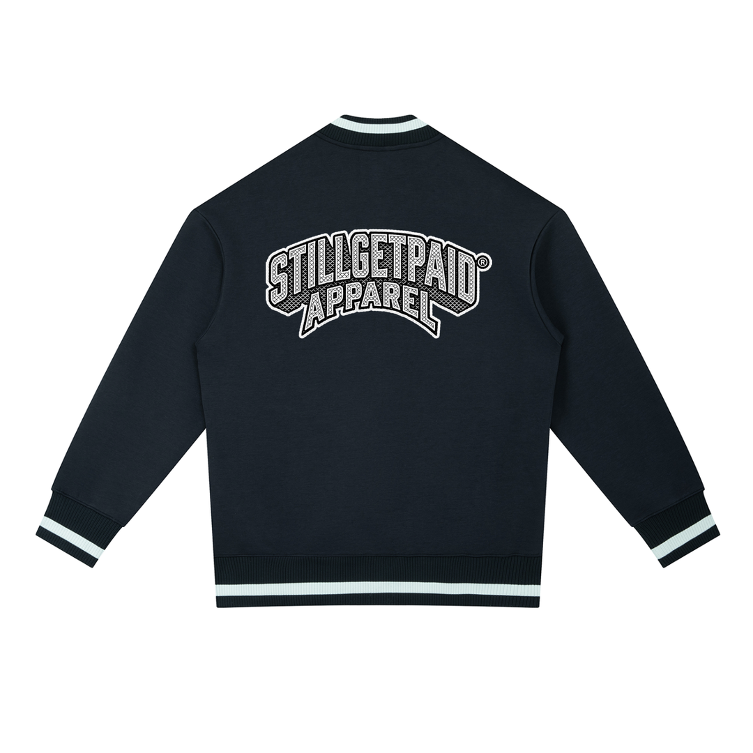 Contrast Piping Zip Bomber Jacket