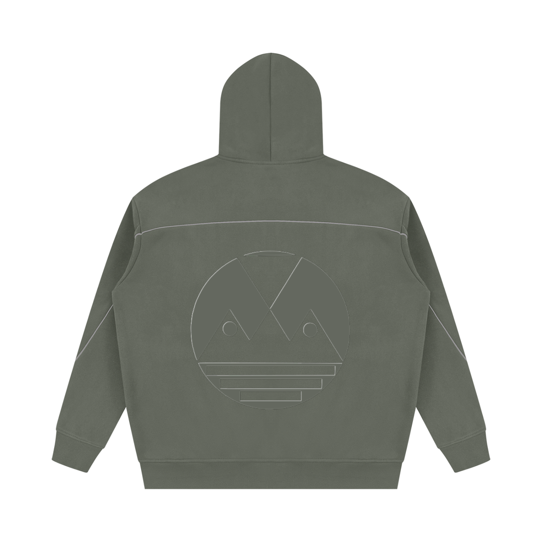 Unisex Oversized Piping Fleece Hoodie