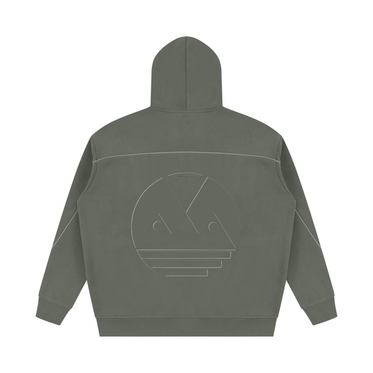 Unisex Oversized Piping Fleece Hoodie