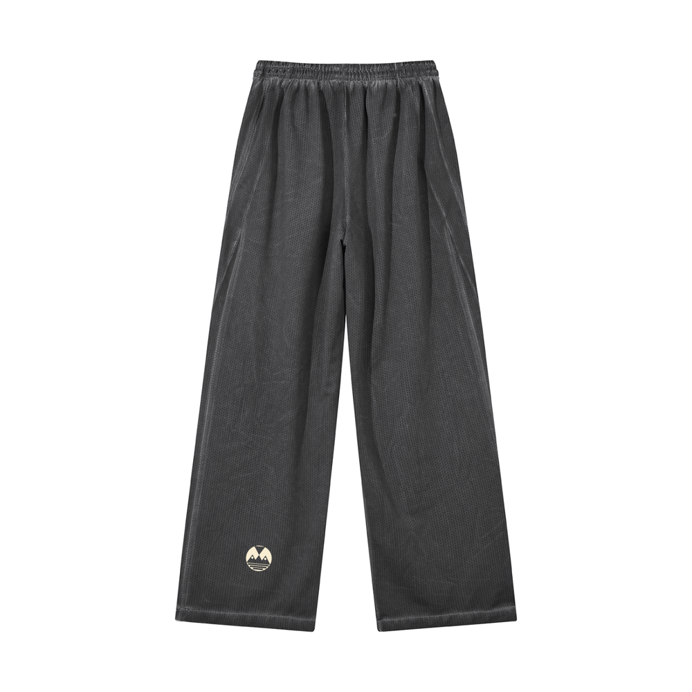 Unisex Vintage Wash Wide Leg Mesh Sweatpants