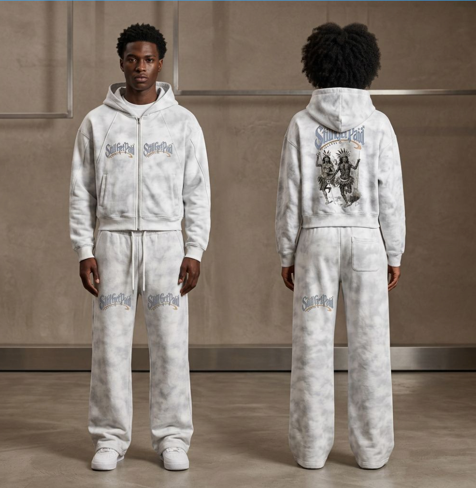 Dirty Washed Zip-Up Fleece Hoodie