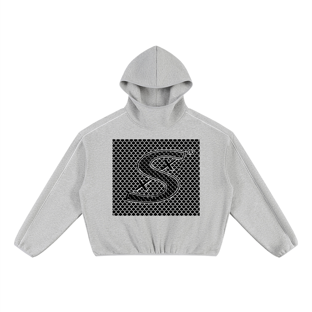 Unisex Boxy Piping Fleece Hoodie