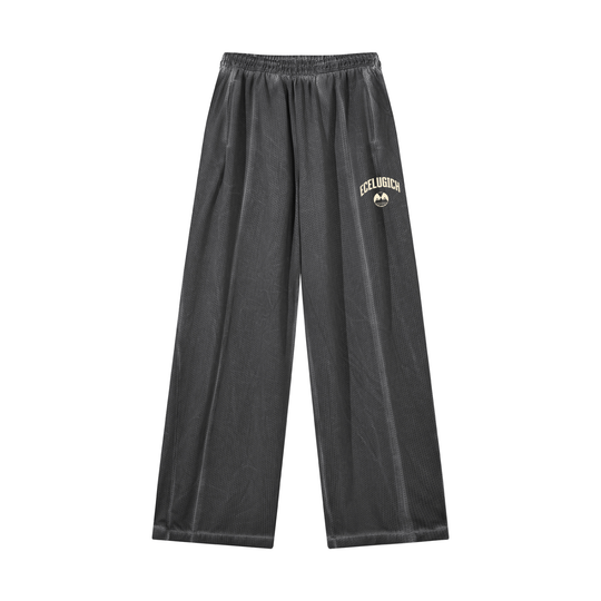 Unisex Vintage Wash Wide Leg Mesh Sweatpants