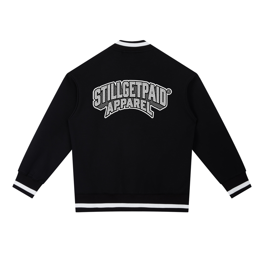 Contrast Piping Zip Bomber Jacket