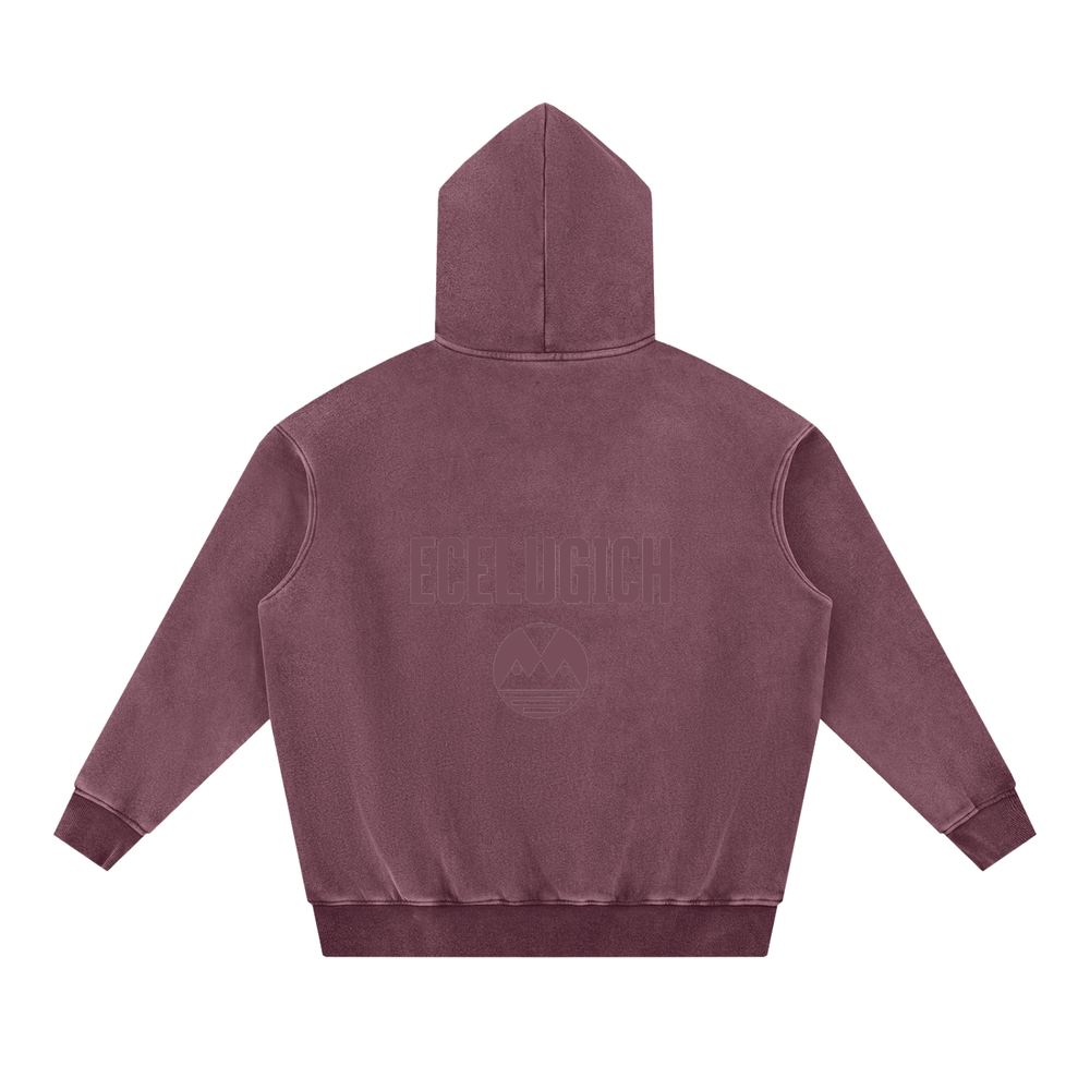 Snow Wash Fleece Oversize Hoodie