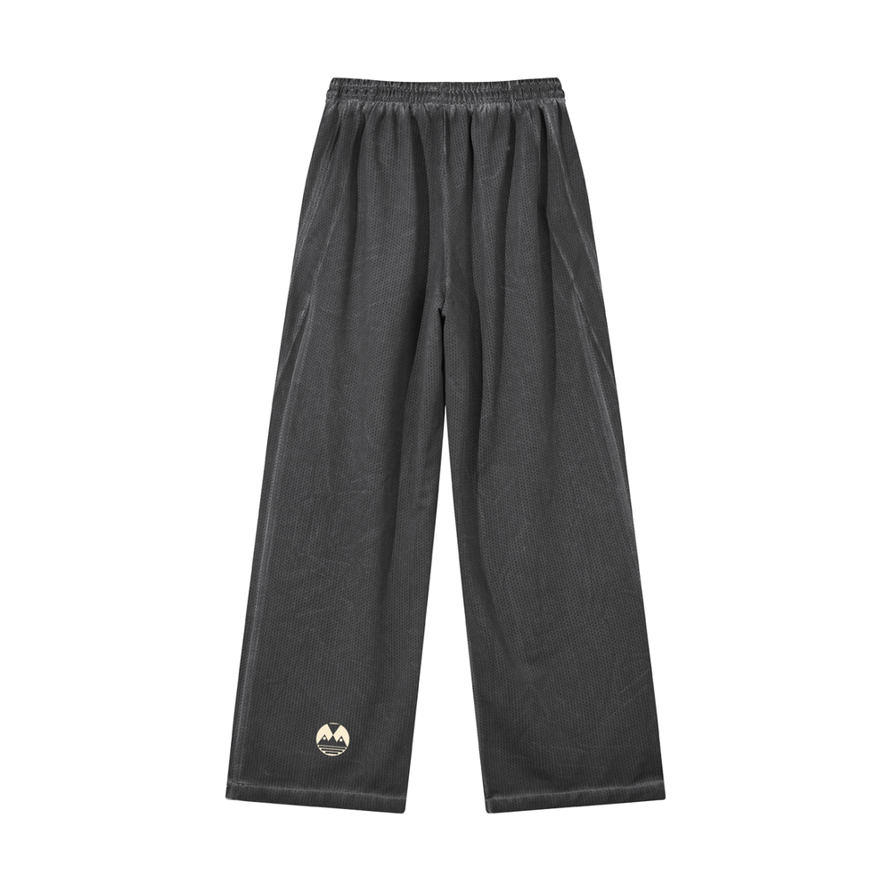 Unisex Vintage Wash Wide Leg Mesh Sweatpants.