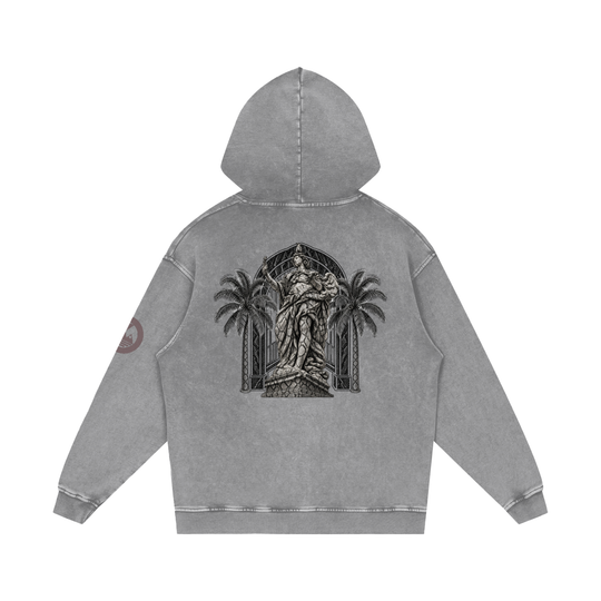 Snow Washed Loose Cotton Hoodie