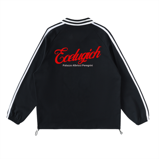 Contrast Striped Lapel Collar Palazzo Albricci Perebrini Sweatshirt