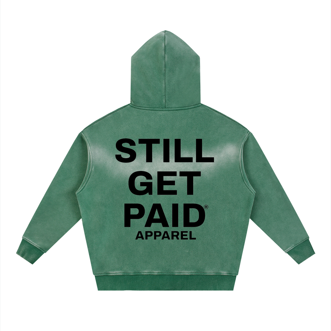 Sunfade Two-way Zipper Boxy Stacked Fleece Hoodie