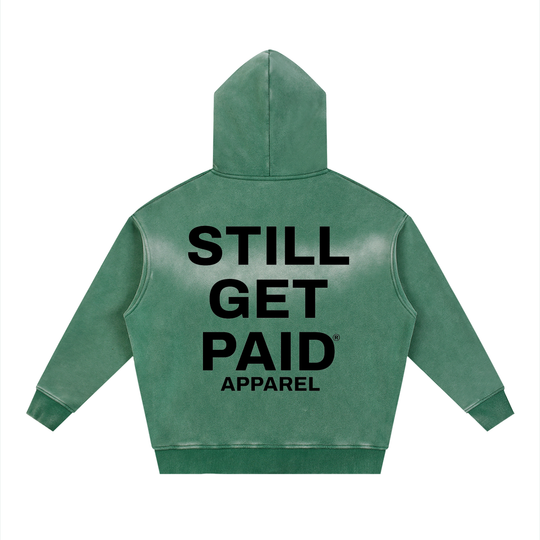 Sunfade Two-way Zipper Boxy Stacked Fleece Hoodie
