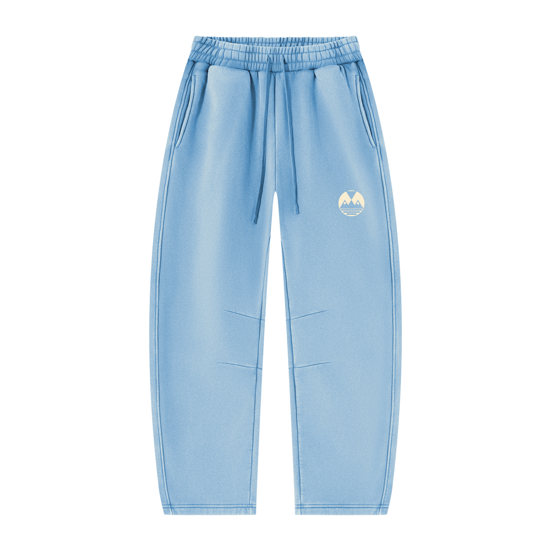 Unisex Vintage Wash Barrel Leg Fleece Sweatpants