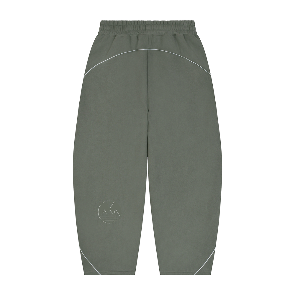 Unisex Piping Fleece Barrel Leg Sweatpants